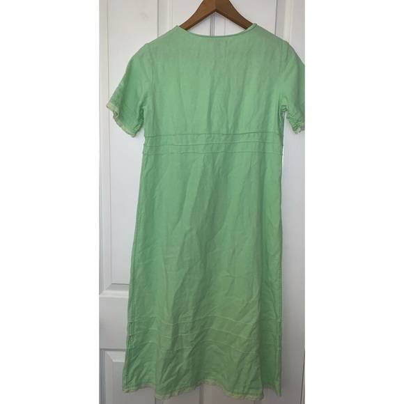 JG Hook Lime Green Linen Blend Dress Women’s Size 2P - Picture 2 of 4